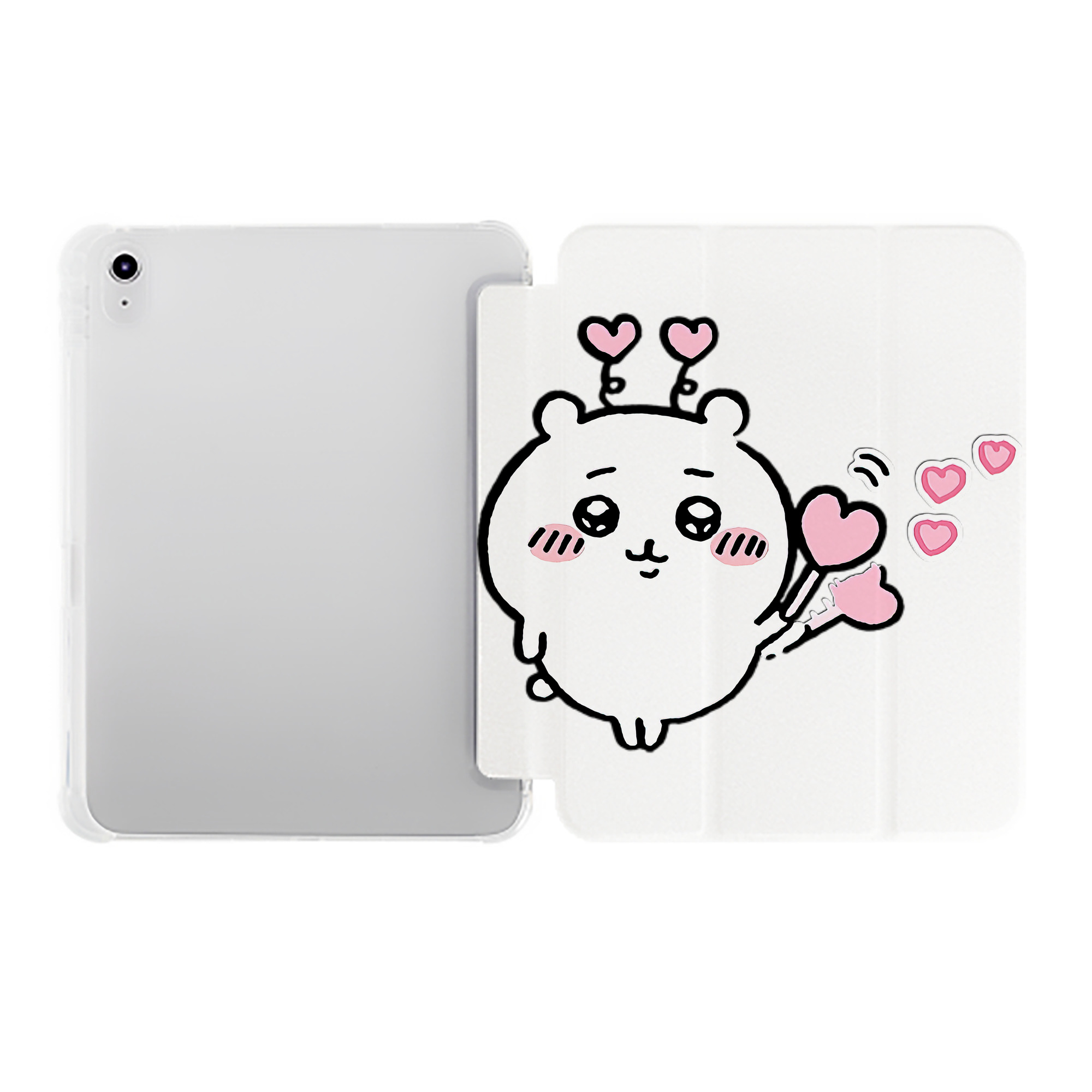 （画像用） ちいかわ ちいかわ Chii-kawa chiikawa IPad ケース ペン収納付き 三つ折りスタンド PUレザー×シリコン 対応機種9.5/10.5/10.9インチ